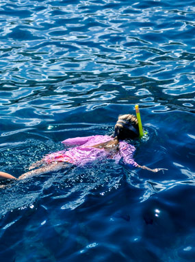 Kid snorkeling