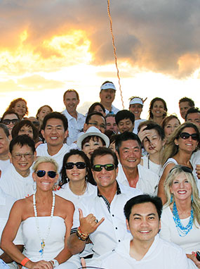 Private party wedding group aboard the Leilani Yacht.